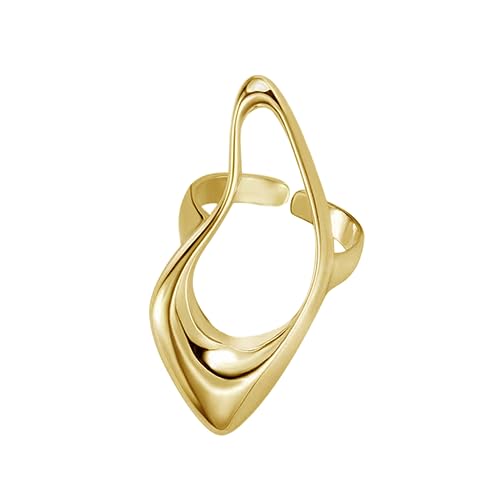 Hollow Teardrop Statement Ring für Frauen Mädchen Gold plattiert Mode Geometrisch Einfache verstellbare Open Wrap Knuckle Finger Ringe Komfort Fit Minimalist einzigartige schicke Schmuck Geschenk für von JZWCHQ