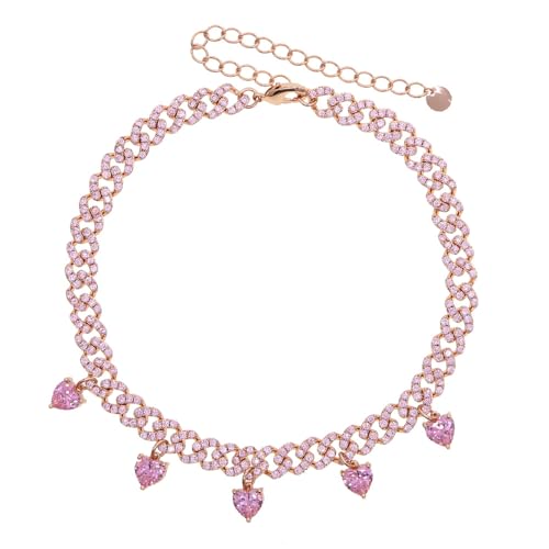 JZWCHQ 14k Gold über 925 Silber Charming herzförmiger rosa Moissanitanhänger, anspruchsvoller Hip-Hop-Tennis Halskette für Frauen für die moderne Romantik JZWCHQ 14k Gold über 925 Silber Charming herzförmiger rosa Moissanitanhänger, anspruchsvoller Hip-Hop-Tennis Halskette für Frauen für die moderne Romantik von JZWCHQ