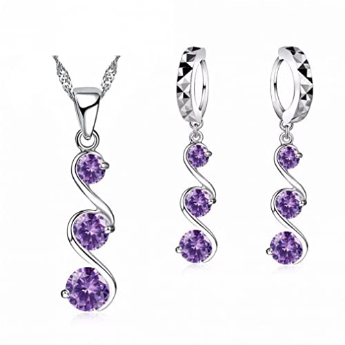 JZWCHQ 925 Hochzeitsvergütung Schmucksets für Frauen Mädchen Damen Anhänger Halskette -Reifen Ohrringe JZWCHQ 925 Hochzeitsvergütung Schmucksets für Frauen Mädchen Damen Anhänger Halskette -Reifen Ohrringe von JZWCHQ