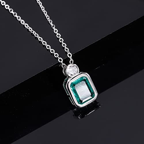 JZWCHQ 925 Silber 8 * 10mm Rubin Turmaline Emerald Anhänger Halskette für Frauen Charme Hochzeit Schmuck von JZWCHQ