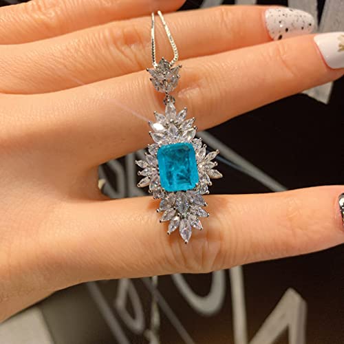 JZWCHQ 925 Sterling Silber 8 * 10mm Ruby Emerald Turmaline Pedant Halskette Schmuck für Frauen von JZWCHQ