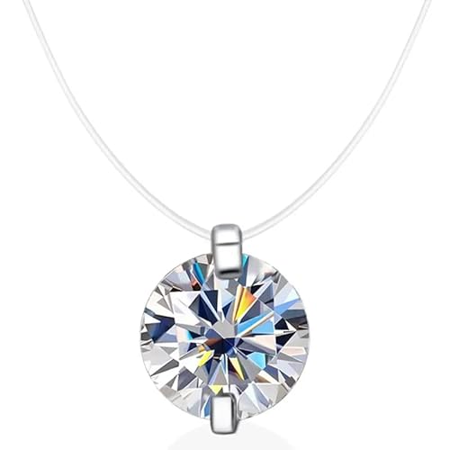 JZWCHQ 925 Sterling Silber Wasser Moissanit Anhänger Halskette Angel Linie D Schlangekette für Frauen Schmuck von JZWCHQ