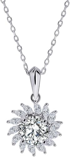 JZWCHQ Accessoires 1 D Farbe Moissanit Anhänger Halskette 18k plattiert Gold S925 Sterling Silber Halskette für Frauen der Authentizität von JZWCHQ