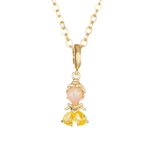 JZWCHQ Accessoires Fairy Halskette für Frauen, Märchen süße Kristallprinzessin Anhänger Halskette Elegante Sparkleblume, Tinkerbell -Halskette, Feenschmuck, Tinkerbell Schmuck Urlaub von JZWCHQ