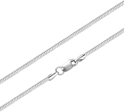 JZWCHQ Accessoires Halskettenketten Sterling Silberkette Halsketten für Frauen für Anhänger Einkette 1,8 mm breites Schlangenknochenkette, 50 cm von JZWCHQ