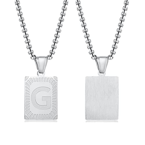 JZWCHQ Aussage Halskette für Frauen, Edelstahl Halskette Brief Quadratanhänger Anhänger Halskette Schmuck Geschenk für Mutter Frauen Mädchen von JZWCHQ