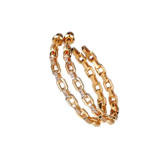 JZWCHQ Big Circle Hoop Ohrringe für Frauen Kettenohrringe Mode vielseitige Lady Jewelry High-End-Ohrringe von JZWCHQ