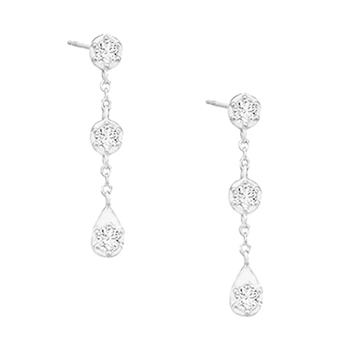 JZWCHQ Bolzenohrringe für Frauen 3 Zirkone piercing Ohrringohrungen Kettenschmuck Pendientes von JZWCHQ