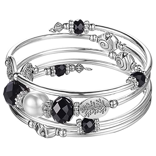 JZWCHQ Bulinlin Perlen silbermangle Wickelarmband für sie, geschichtete böhmische Armbänder mit Naturstein, Schmuckgeschenke für Frauen Damen Damen JZWCHQ Bulinlin Perlen silbermangle Wickelarmband für sie, geschichtete böhmische Armbänder mit Naturstein, Schmuckgeschenke für Frauen Damen Damen von JZWCHQ