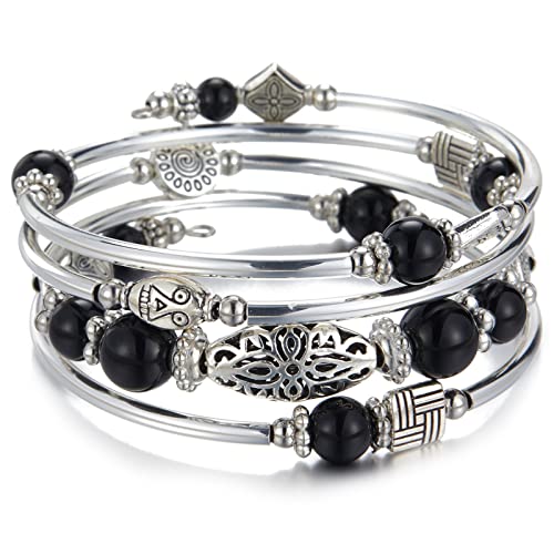 JZWCHQ Bulinlin Perlen silbermangle Wickelarmband für sie, geschichtete böhmische Armbänder mit Naturstein, Schmuckgeschenke für Frauen Damen Damen JZWCHQ Bulinlin Perlen silbermangle Wickelarmband für sie, geschichtete böhmische Armbänder mit Naturstein, Schmuckgeschenke für Frauen Damen Damen von JZWCHQ