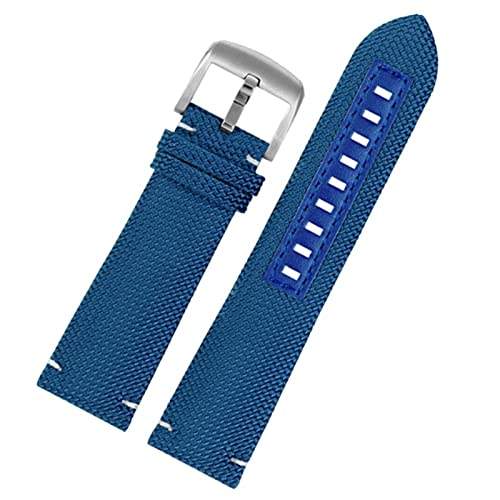 JZWCHQ Canvas Real Leder Uhrengurt für Mido M026.629/430 Ocean Star M042.430 Navigator Helmsman Atmungsaktives Nylon Watchband 22m Gürtel von JZWCHQ