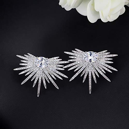 JZWCHQ EXKLUSIVE Pink Pink Cubic Zirconia Farbe Big Stud Ohrring Schmuck für Frauen von JZWCHQ