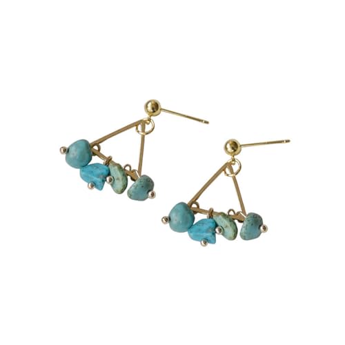 JZWCHQ Edelsteinohrringe für Frauen -Ohrringe -geometrische türkis von JZWCHQ