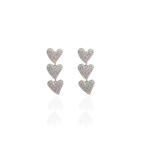 JZWCHQ Eleganter und exquisiter Drop -Frauen -Verlobungsschmuck mit Zirkonia Herzform Pendellesszubehör Ohrringe Ohrringe von JZWCHQ