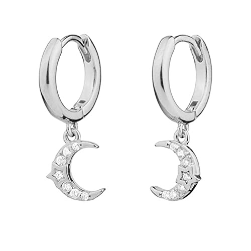 JZWCHQ Exquisite Star Moon Anhänger Drop Ohrringe für Frauen durchdringende Ohrringe Schmuck Pendientes von JZWCHQ