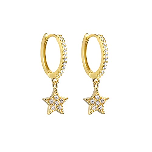JZWCHQ Exquisite Star Moon Anhänger Drop Ohrringe für Frauen durchdringende Ohrringe Schmuck Pendientes von JZWCHQ
