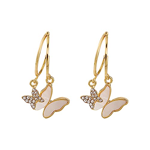 JZWCHQ Flash Butterfly Stud Ladies High -End -Licht Luxus -Ohrringe für Frauen baumeln von JZWCHQ