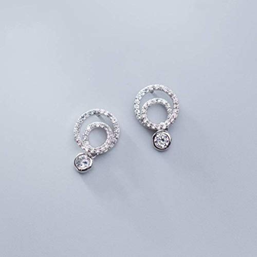 JZWCHQ Für Frauen, S925 weibliche koreanische Mode Einfacher literarischer Stil Diamond Hohlring Temperament Runde Ohrringe von JZWCHQ