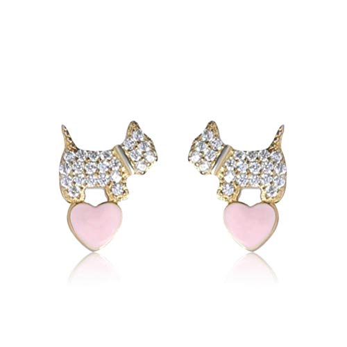 JZWCHQ Für Frauen, Welpentierschmuck Drop Glasur und Pfeil Zirkon herzförmige Hundeohrringe, Ohrringe, von JZWCHQ