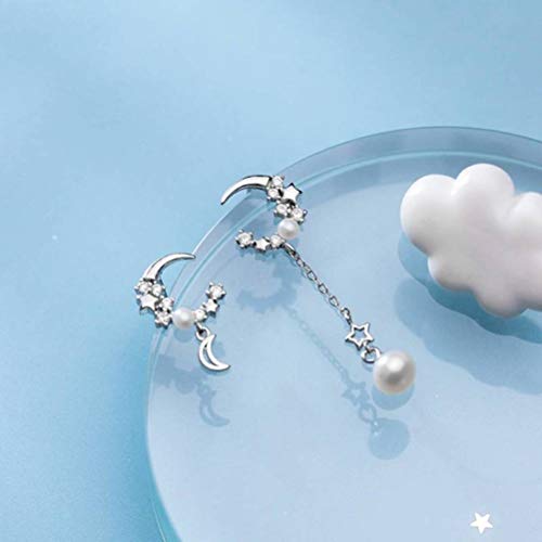 JZWCHQ Für S925 Ohrringe Frauen koreanischer Sternmond Diamond von JZWCHQ