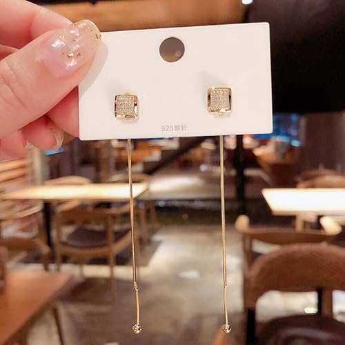 JZWCHQ Funkelnde Zirkon Pentagramm Lange Ohrringe für Frauen Hochzeit Schmuck Geburtstag Geschenke von JZWCHQ