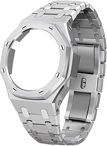 JZWCHQ GA2100 Metal Watch Band-Gurt-Gurt-Ersatzzubehör kompatibel mit GA-2100/GA-2111-Uhren für Männer von JZWCHQ