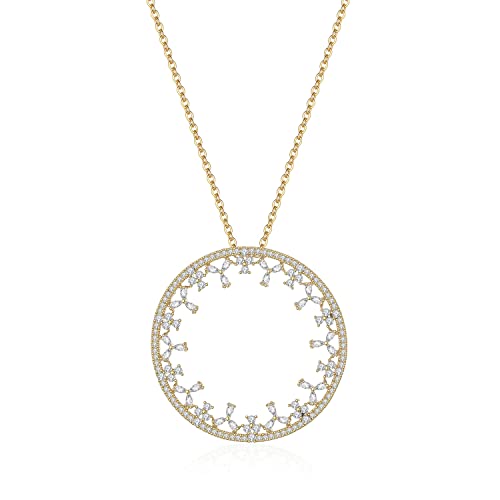 JZWCHQ Halskette, runder Anhänger, Halskette, Damenanhänger, Bankett, modisch, exquisit, elegante Halskette, Schmuck, Halsketten für Frauen, AA2, A JZWCHQ Halskette, runder Anhänger, Halskette, Damenanhänger, Bankett, modisch, exquisit, elegante Halskette, Schmuck, Halsketten für Frauen, AA2, A von JZWCHQ