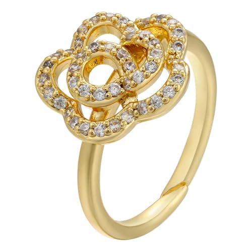 JZWCHQ Halskette Anhänger Kette Männer Frauen Schmuck 1 Stück Goldfarbe Ringe Trendkristall für Modeschmuckparty von JZWCHQ