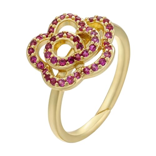 JZWCHQ Halskette Anhänger Kette Männer Frauen Schmuck 1 Stück Goldfarbe Ringe Trendkristall für Modeschmuckparty von JZWCHQ