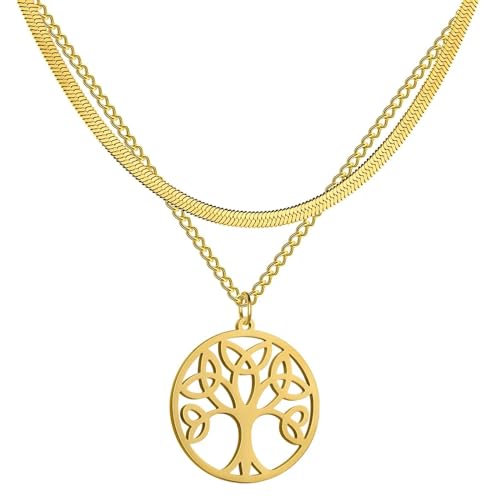 JZWCHQ Halskette Anhänger Kette Männer Frauen Schmuck Anhänger Halskette Doppelkette Halskette für Frauen von JZWCHQ