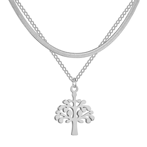 JZWCHQ Halskette Anhänger Kette Männer Frauen Schmuck Anhänger Halskette Doppelkette Halskette für Frauen von JZWCHQ