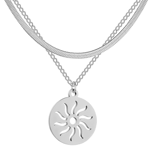 JZWCHQ Halskette Anhänger Kette Männer Frauen Schmuck Anhänger Halskette Doppelkette Halskette für Frauen von JZWCHQ