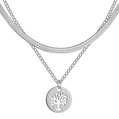 JZWCHQ Halskette Anhänger Kette Männer Frauen Schmuck Anhänger Halskette Doppelkette Halskette für Frauen von JZWCHQ