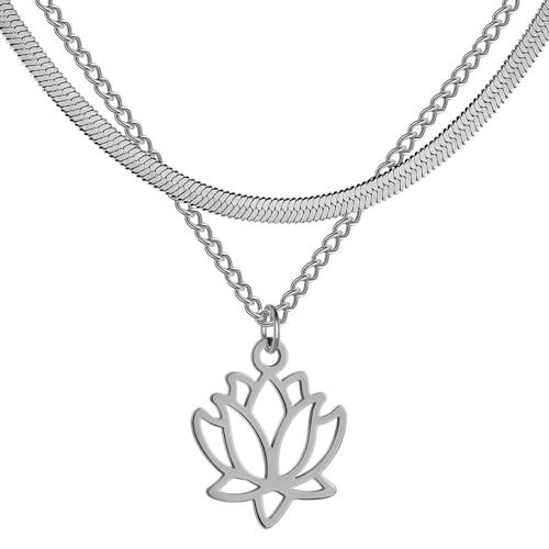 JZWCHQ Halskette Anhänger Kette Männer Frauen Schmuck Anhänger Halskette für Frauen Doppelschicht Chokerschmuck von JZWCHQ