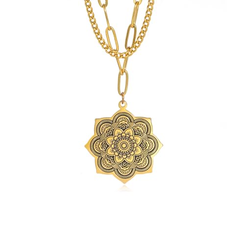 JZWCHQ Halskette Anhänger Kette Männer Frauen Schmuck Doppelschicht Halskette Frauen Schmuck Schmuck von JZWCHQ