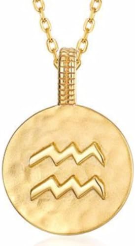 JZWCHQ Halskette Silber Halskette, Tierkreiszeichen Damen Symbole Golleround Anhänger Choker Constellatiosymbol Schmuck für Mädchen Geburtstag Geschenk von JZWCHQ
