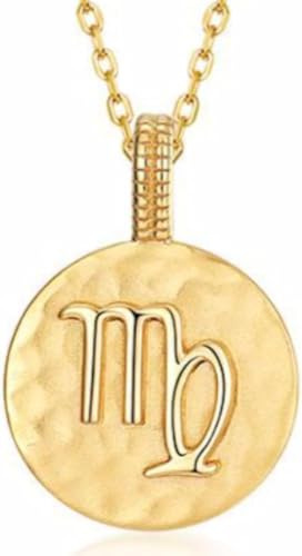 JZWCHQ Halskette Silber Halskette, Tierkreiszeichen Damen Symbole Golleround Anhänger Choker Constellatiosymbol Schmuck für Mädchen Geburtstag Geschenk von JZWCHQ