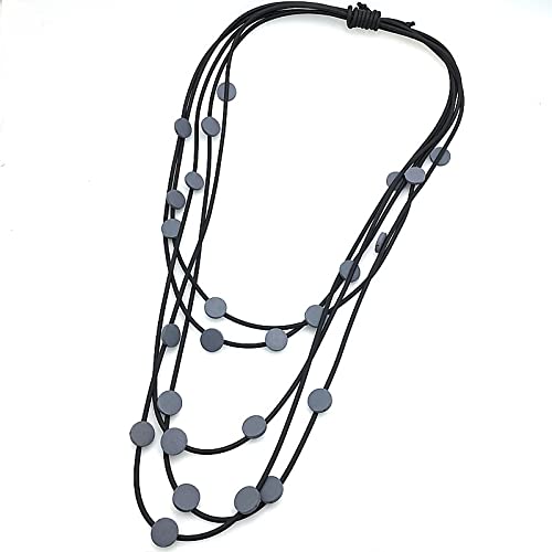 JZWCHQ Halskette für Frauen Kette Anhänger Männer handgefertigtes Halsketten 5 Ketten Farbe rot lila lange Leder Luxus von JZWCHQ