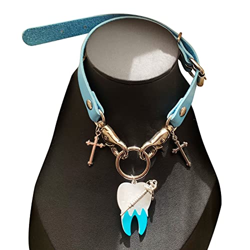 JZWCHQ Halskette für Frauen mit großer Zahn Halskette weibliche Temperament Harajuku Style Colarbone Kette Trendy Schmuck Zierkette Halskette Anhänger Halskette von JZWCHQ