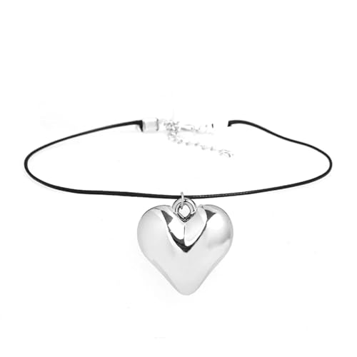 JZWCHQ Halskette mit Anhänger für Männer und Frauen, Schmuck, Herz, Halskette, Anhänger, Schwarz, für Frauen, Einheitsgröße, A von JZWCHQ