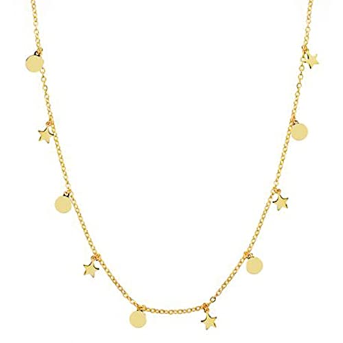 JZWCHQ Halskette mit Sternen und Mond, echte 925er-Halskette für Damen, Schmuck, Perlen, ausgefallene Diamant-Kette, Choker, A, A JZWCHQ Halskette mit Sternen und Mond, echte 925er-Halskette für Damen, Schmuck, Perlen, ausgefallene Diamant-Kette, Choker, A, A von JZWCHQ