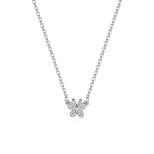 JZWCHQ Halskette mit kleinem und exquisitem Schmetterlings-Anhänger, Halskette, Damen-Anhänger, Bankett, modisch, exquisit, elegante Halskette, Schmuck, Halsketten für Damen von JZWCHQ