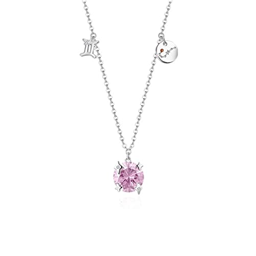 JZWCHQ Halskette zwölf Konstellation Halskette 925 Leichte Luxus -Sommer -Schlangeketten Kette Geburtstagsgeschenk für Freundin Halsketten für Frauen von JZWCHQ