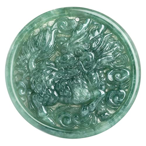 JZWCHQ Halsketten Feng Shui Reichtum Jadeit Kirin Anhänger Halskette Authentische Heilung Kristall Reiki Amulett Lucky Wealth Ward Off Evil Spirits Halskette Inspirierende Geschenk für Frauen Männer von JZWCHQ