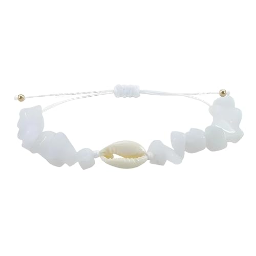 JZWCHQ Juwelier Muschel Armband - Steinschalenperlen Armbänder für Frauen Männer handgewebte Seile Freundschaft Schmuck Schmuck von JZWCHQ