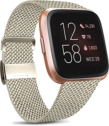 JZWCHQ Kompatibel mit Fitbit Versa Riemen/Fitbit Versa 2 Gurt Metall Edelstahlbänder Ersatzhandgelenke mit einzigartigem Magnetschloss für Fitbit Versa JZWCHQ Kompatibel mit Fitbit Versa Riemen/Fitbit Versa 2 Gurt Metall Edelstahlbänder Ersatzhandgelenke mit einzigartigem Magnetschloss für Fitbit Versa von JZWCHQ