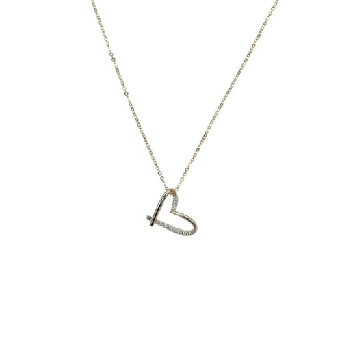 JZWCHQ Line Heart Anhänger 14k Schlüsselbein Ketten Halskette für Frauen Freundin Schmuckgeschenk in China hergestellt von JZWCHQ