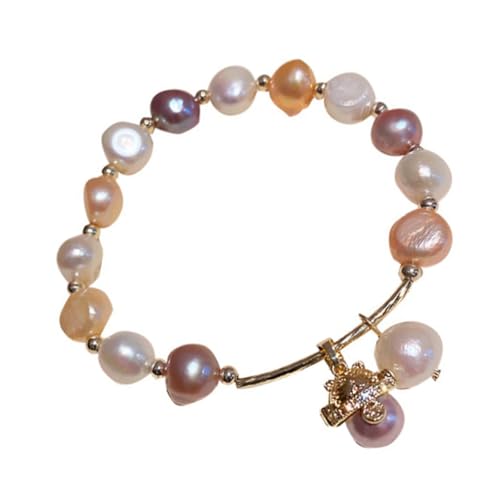 JZWCHQ Mädchen der Mädchen 1PC Farb simuliertes Perlenarmband mit Geld Katzendesign -Handgelenk Kette Frauen für Bräute und Teenagerzubehör vorhanden von JZWCHQ