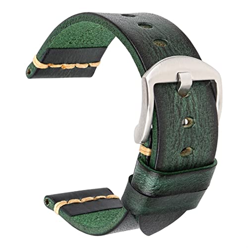 JZWCHQ Maikes echtes Leder -Uhrband für Galaxy Watch Armband 20mm 22 mm 24mm Uhren Band Tissot Timex Omega Handgelenk Armbänder von JZWCHQ