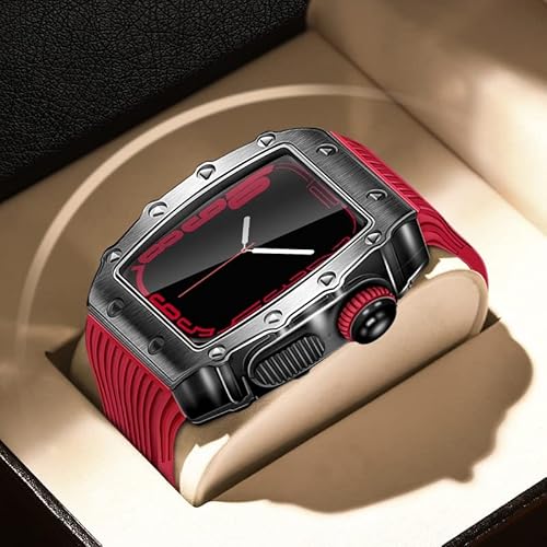 JZWCHQ Modifikationsgurt für Mod Kit 45 44mm 40 mm 41 mm Stoßstangenrahmen Luxuskoffer Gummiband IWatch Serie 7 SE 6 5 4 3 SET von JZWCHQ